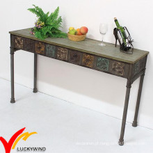 Luckywind Shabby Chic Vintage industrial mesa de console de metal